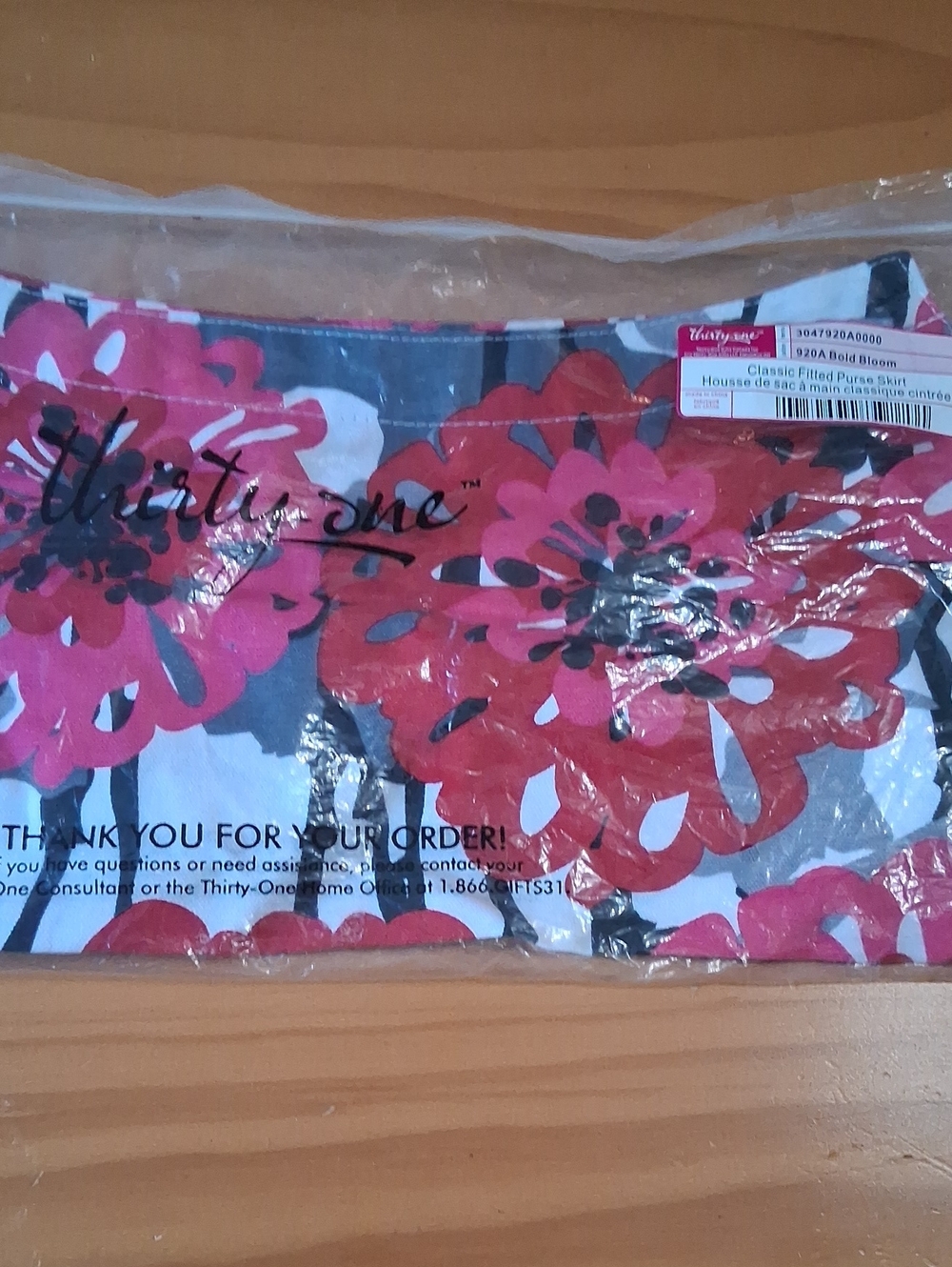 thirty-one Pink Floral Scarf with Gray and White Accents